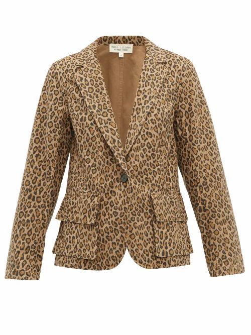 Nili Lotan - Addison Leopard-print Cotton Blazer - Womens - Leopard