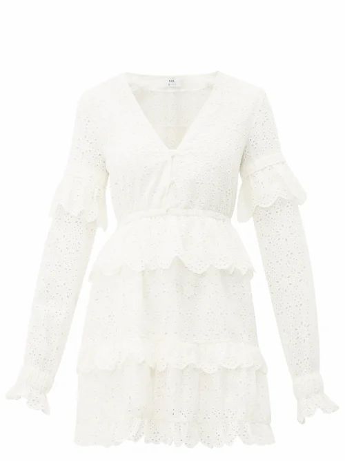 Sir - Amelie Broderie-anglaise Cotton Mini Dress - Womens - Ivory