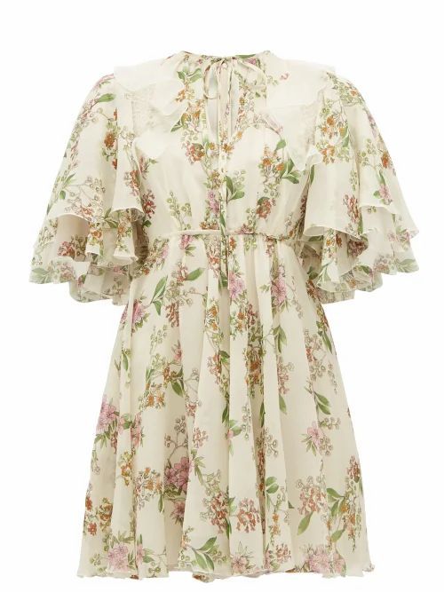Giambattista Valli - Floral Silk-georgette Dress - Womens - Ivory Multi