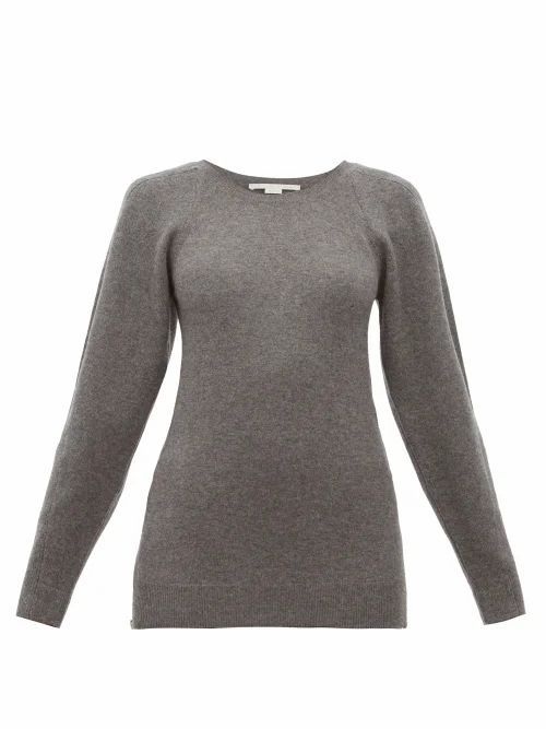 Stella Mccartney - Side Zip Wool Sweater - Womens - Dark Grey