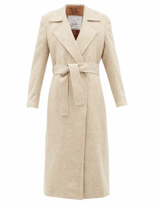 Giuliva Heritage Collection - The Linda Herringbone Wool-twill Coat - Womens - Cream