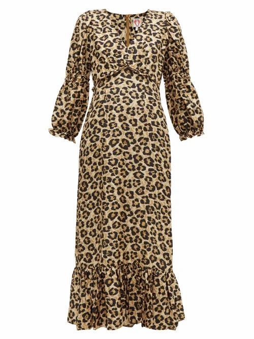 Shrimps - Rosemary Leopard-print Silk Dress - Womens - Leopard