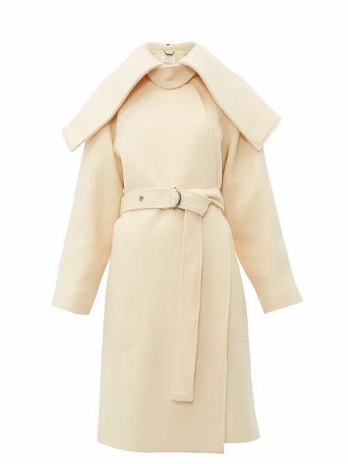 Chloé - Iconic Shawl-lapel Belted Wool-blend Coat - Womens - Cream
