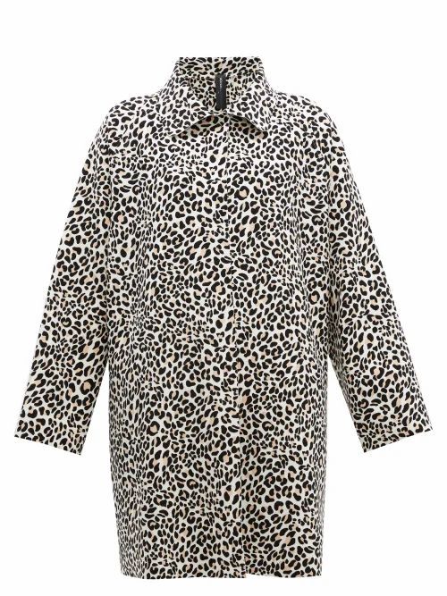 Norma Kamali - Leopard-print Single-breasted Coat - Womens - Leopard