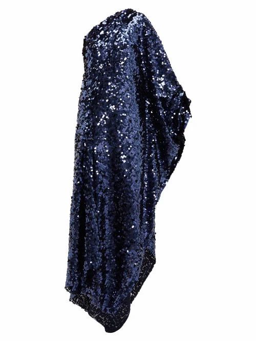Roland Mouret - Ritts One-shoulder Sequinned Gown - Womens - Navy