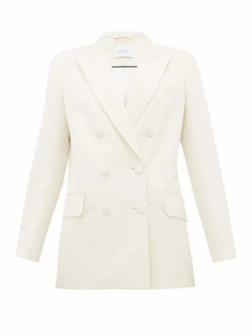 Racil - Audrey Double-breasted Moiré Jacket - Womens - Ivory