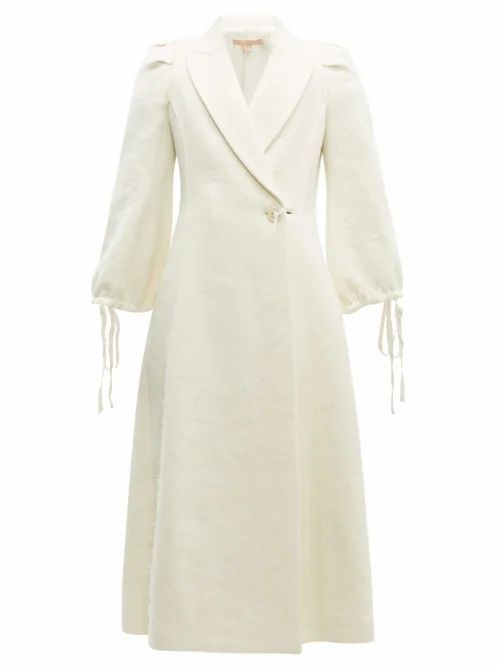 Brock Collection - Padova Single-breasted Textured Wool-blend Coat - Womens - Cream