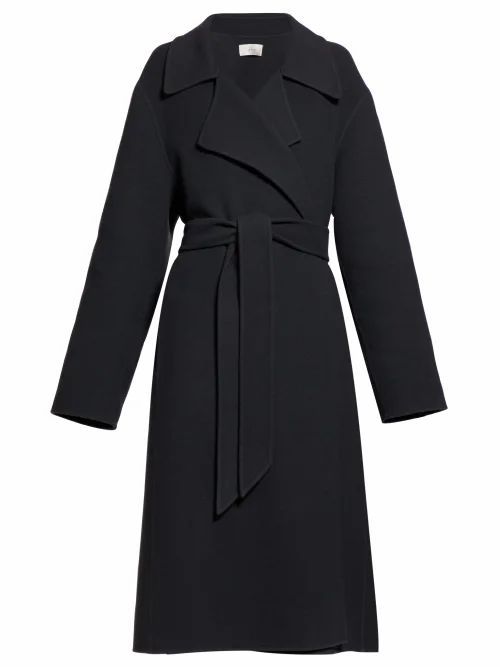 The Row - Efo Belted Cashmere-blend Felt Coat - Womens - Dark Grey