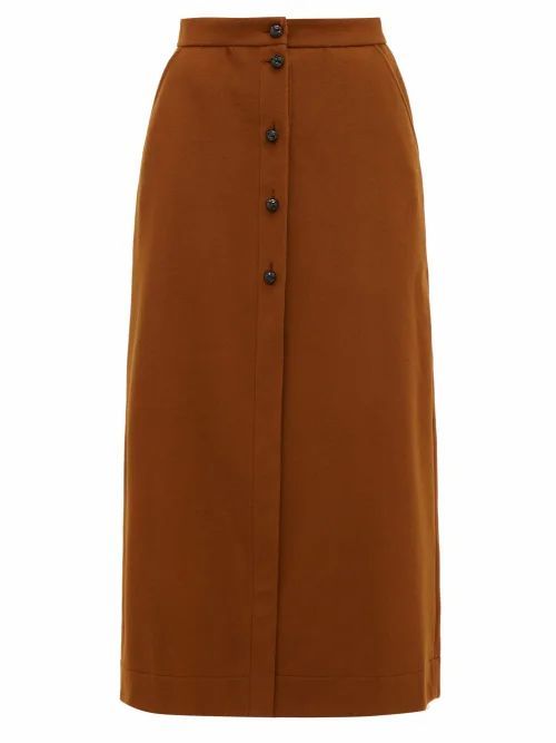 Blazé Milano - Chinook Felted Wool-blend Midi-skirt - Womens - Brown