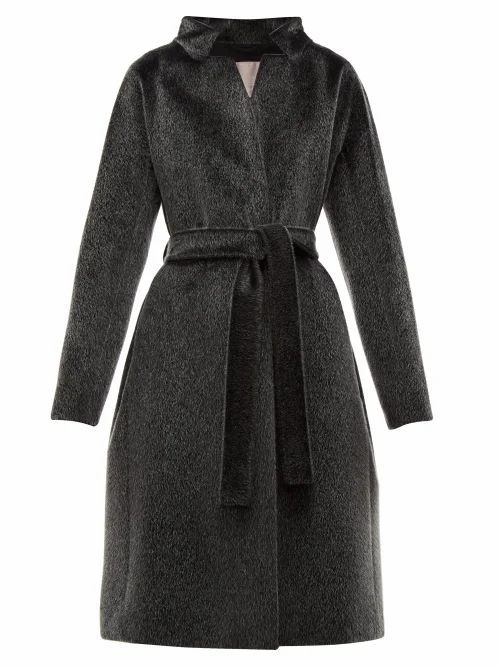 Herno - Stand Collar Faux-fur Coat - Womens - Black