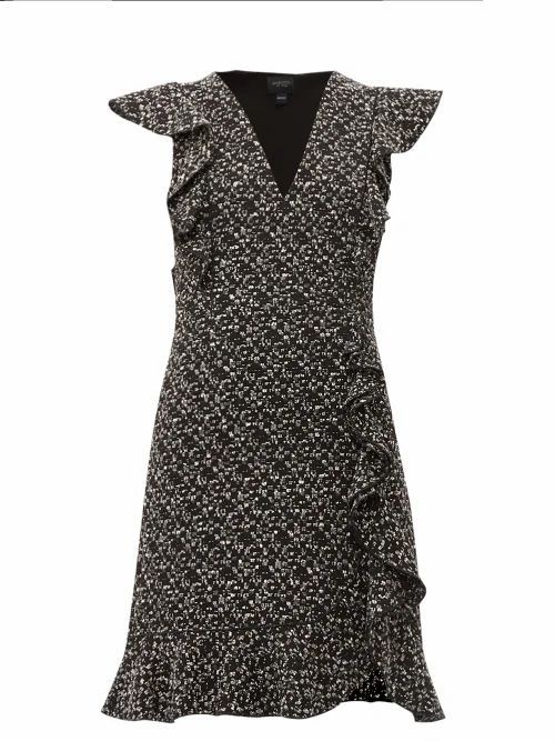 Giambattista Valli - Ruffled Bouclé Mini Dress - Womens - Black Multi