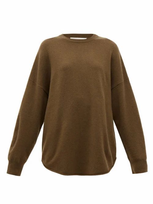 Extreme Cashmere - No. 53 Crew Hop Oversized Stretch-cashmere Sweater - Womens - Brown