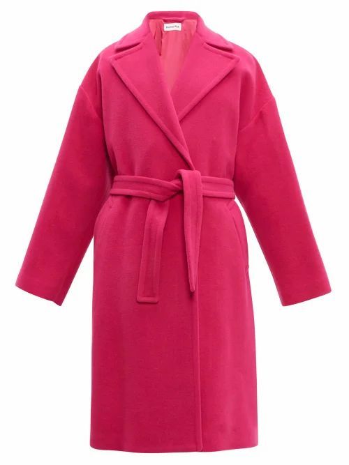 Balenciaga - Oversized Camel Hair-blend Coat - Womens - Pink