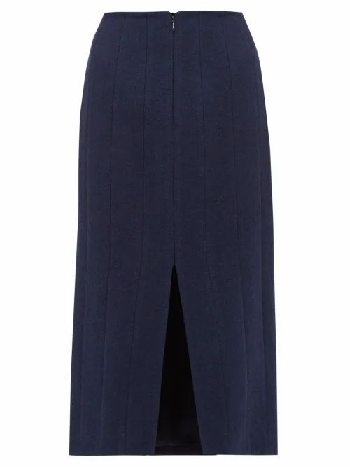 Brock Collection - Pietrasole Wool-blend Midi Skirt - Womens - Navy