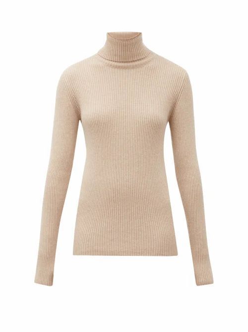 Hillier Bartley - Roll-neck Ribbed-knit Cashmere Sweater - Womens - Camel