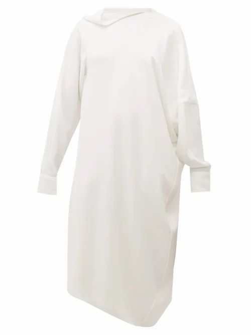 Pillowcase Asymmetric Crepe Midi Dress - Womens - Ivory