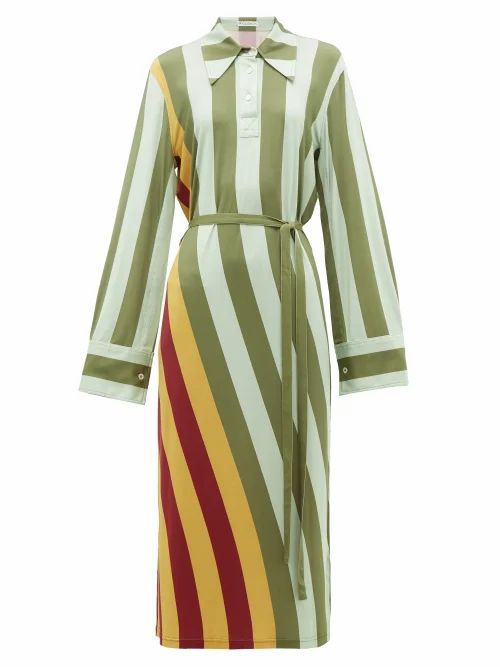 JW Anderson - Striped Polo-neck Midi Dress - Womens - Multi