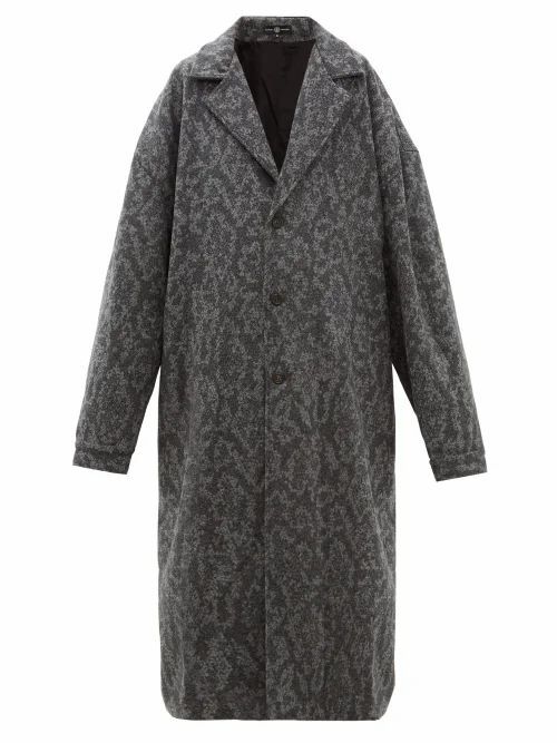 Edward Crutchley - Patterned Mohair Coat - Womens - Grey