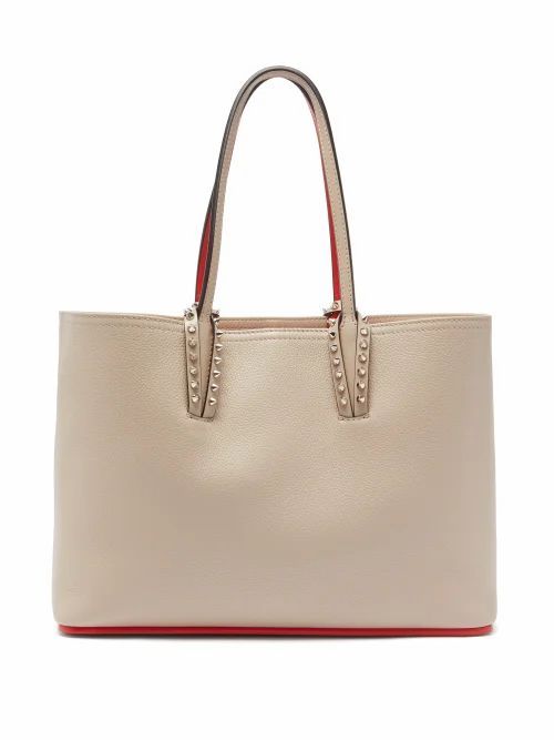 Christian Louboutin - Cabata Small Grained-leather Tote Bag - Womens - Beige Multi