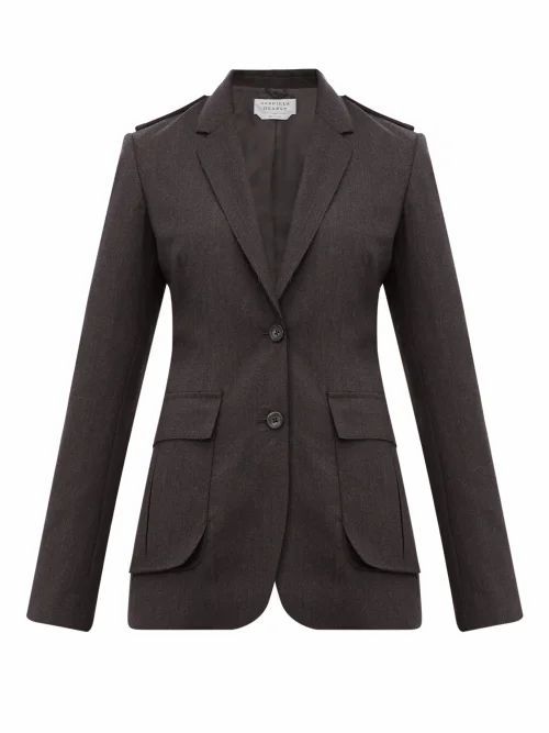 Gabriela Hearst - Wesley Raw-edged Wool Blazer - Womens - Dark Grey