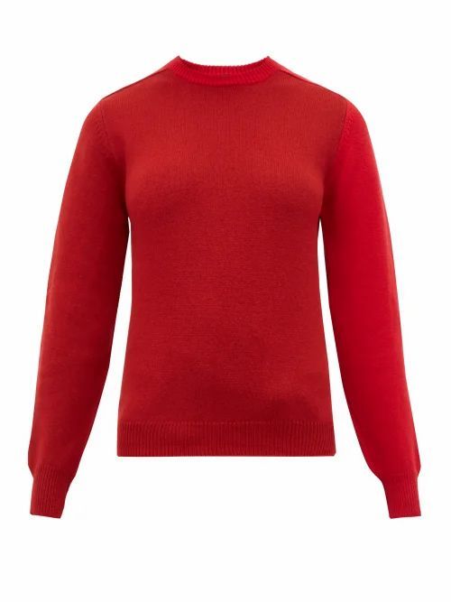 Sara Lanzi - Patchwork Merino Wool-blend Sweater - Womens - Red