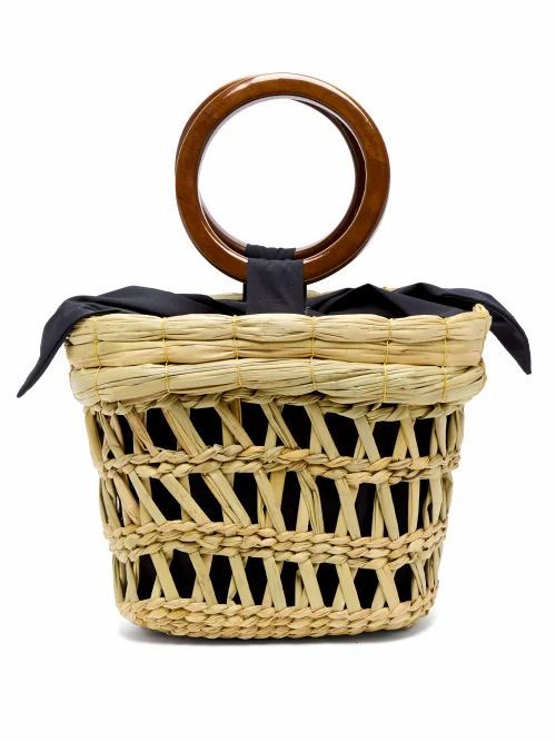 Sensi Studio - Bamboo-handle Straw Basket Tote Bag - Womens - Beige