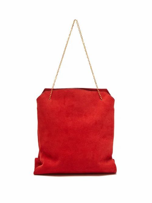 The Row - Lunch Bag Suede Clutch - Womens - Red