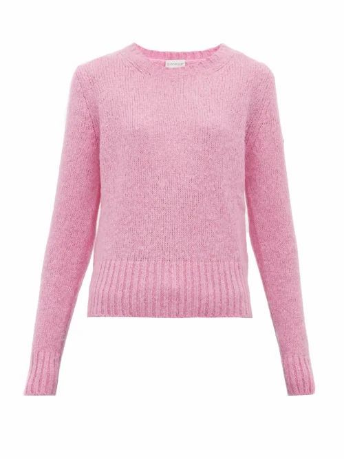 Moncler - Logo-patch Sweater - Womens - Pink