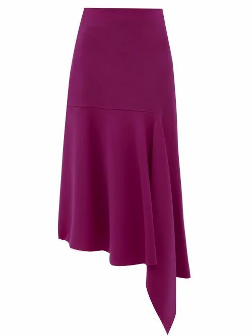 Balenciaga - Asymmetric Wool-blend Midi Skirt - Womens - Fuchsia