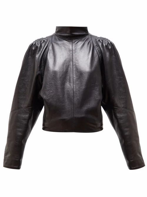 Isabel Marant - Caby High-neck Leather Top - Womens - Black