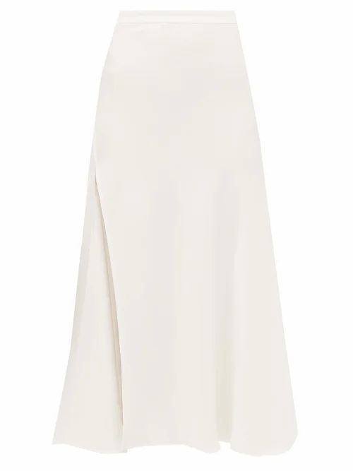 Ellery - Suit High-slit Crepe Skirt - Womens - Ivory