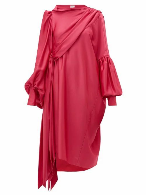 Pillowcase Satin-crepe Dress - Womens - Pink