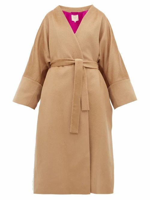 Roksanda - Larisa Belted Wool-blend Coat - Womens - Camel