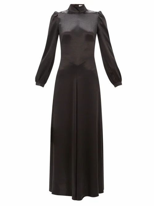 Bella Freud - Ophelia Tie-back Satin Dress - Womens - Black