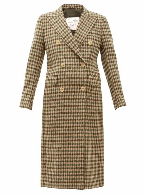 Giuliva Heritage Collection - The Cindy Gunclub Check Wool Overcoat - Womens - Beige Multi