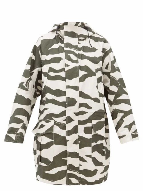Phipps - Camouflage-print Cotton-blend Coat - Womens - White Multi