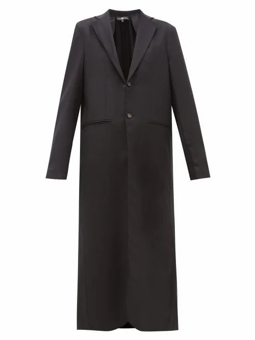 Edward Crutchley - Maxi-length Single-breasted Wool Overcoat - Womens - Black