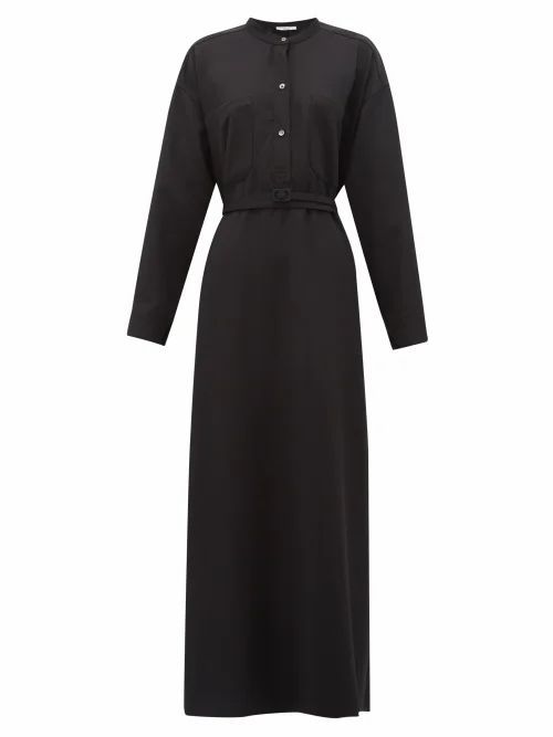 Katharine Hamnett London - Kath Belted Wool Maxi Dress - Womens - Black