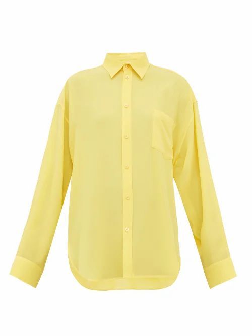 Balenciaga - Silk-crepe Blouse - Womens - Yellow