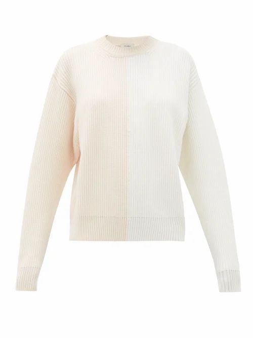 Vaara - Eliza Two-tone Wool Sweater - Womens - Pink White