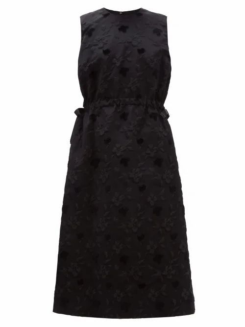 Noir Kei Ninomiya - Floral Fil-coupé Tulle-underskirt Dress - Womens - Black