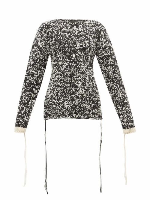 Joseph - Mouliné-knit Loose-thread Wool Sweater - Womens - Black White