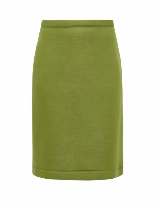 Burberry - A-line Neoprene Skirt - Womens - Green