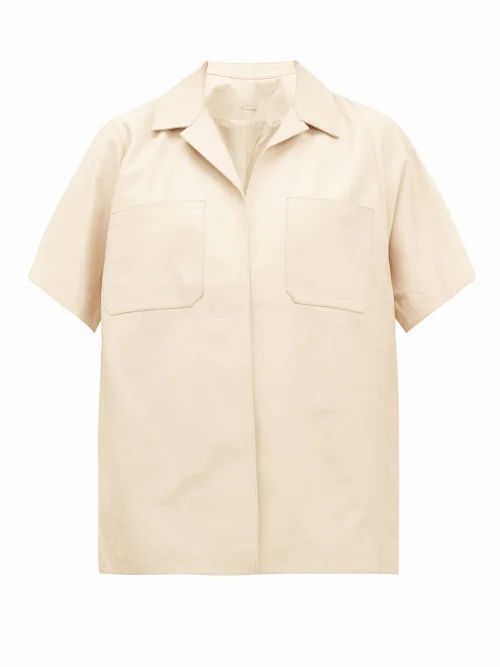 Dodo Bar Or - Yulanda Short-sleeved Leather Shirt - Womens - Ivory