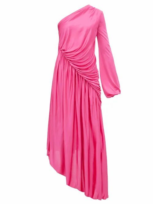 Halpern - Asymmetric Gathered Dress - Womens - Pink