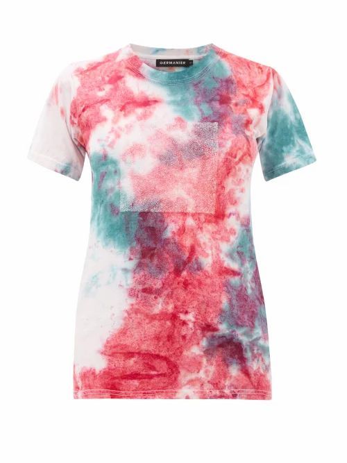 Germanier - Recycled Crystal-logo Tie-dyed Cotton T-shirt - Womens - Multi