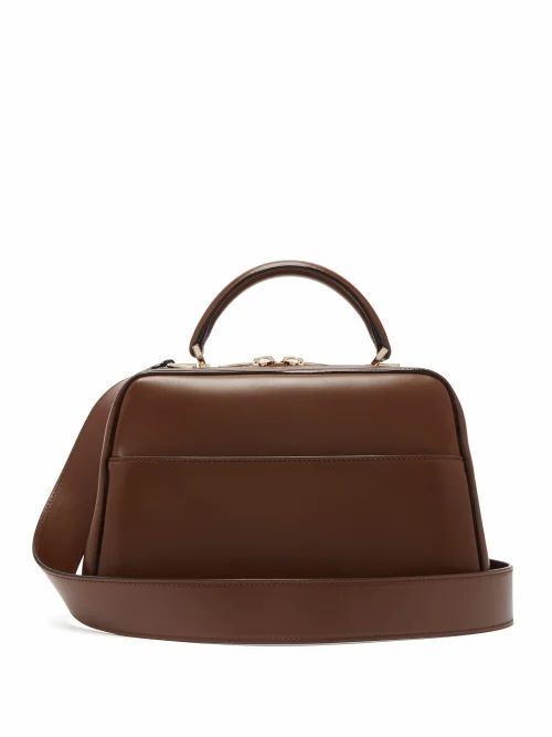 Valextra - Serie S Medium Smooth-leather Shoulder Bag - Womens - Dark Brown