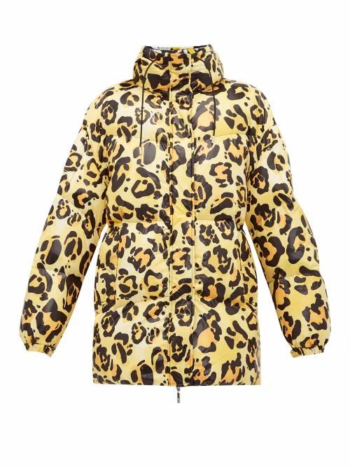 8 Moncler Richard Quinn - Mary Leopard-print Lacquered Coat - Womens - Leopard