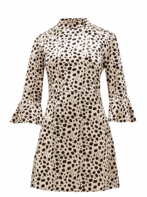 HVN - Mini Ashley Leopard-print Velvet Dress - Womens - Leopard