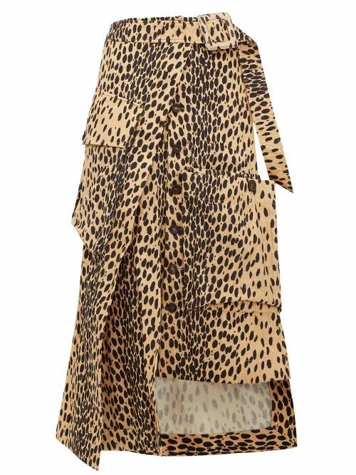Jacquemus - Thika Leopard-print Cotton Midi Skirt - Womens - Leopard